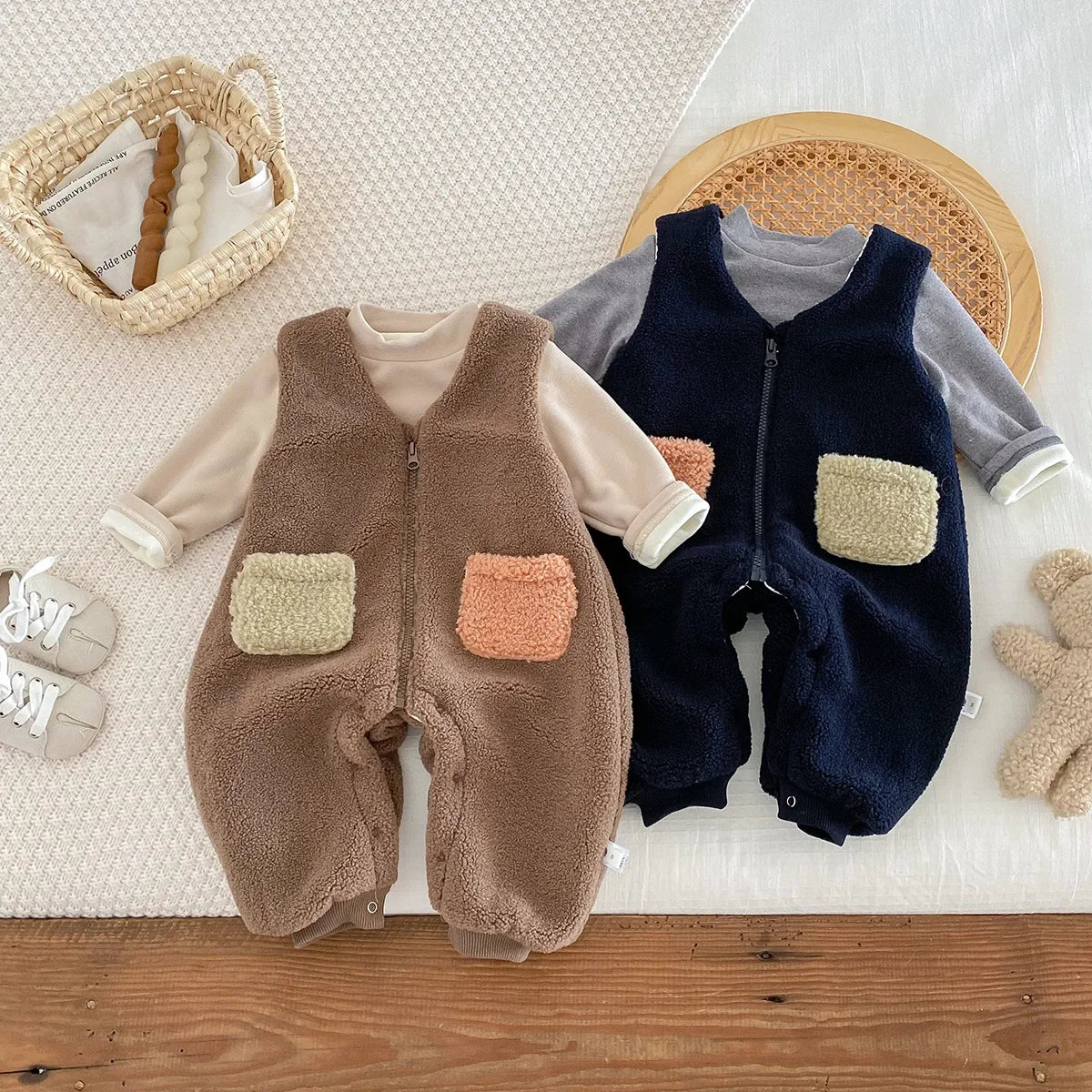 Sleeveless Sherpa Romper