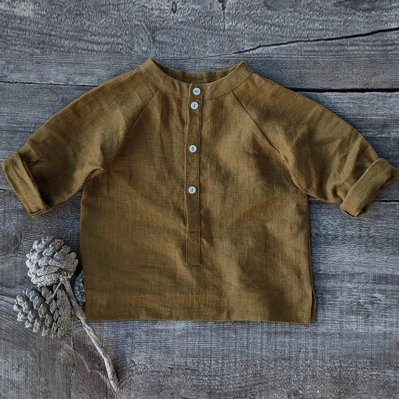 Boys Button-Down Linen Shirt