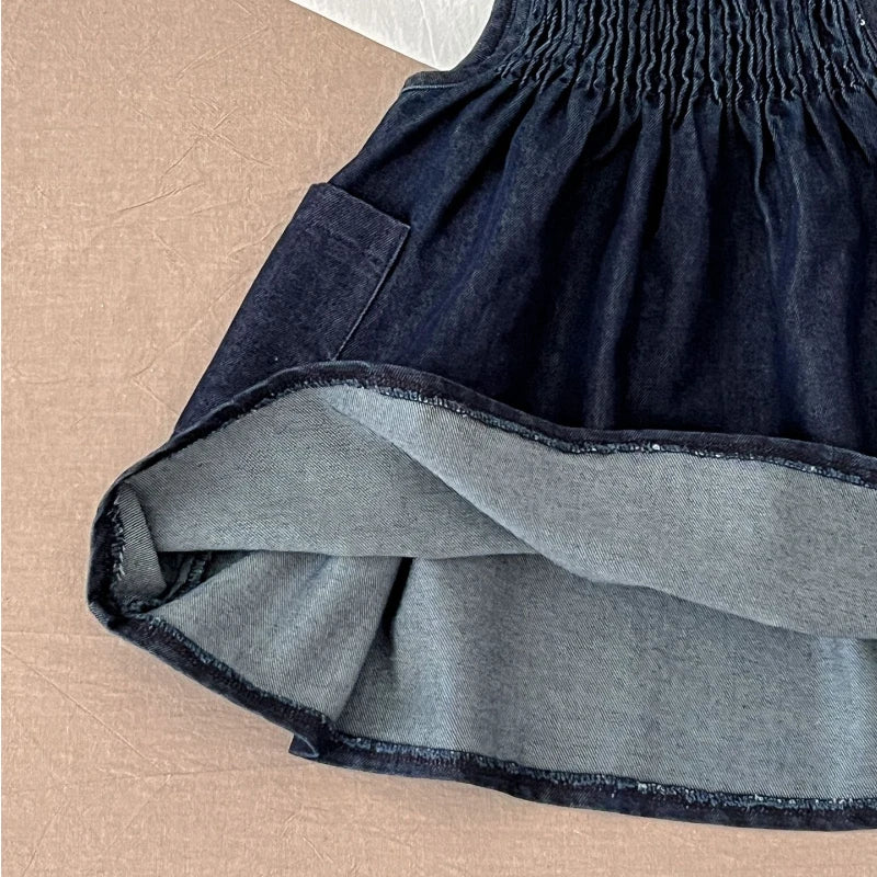 Girls Denim Halter Dress