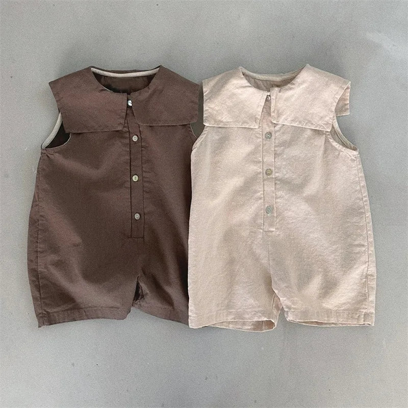 Sleeveless Button-Down  Jumpsuit