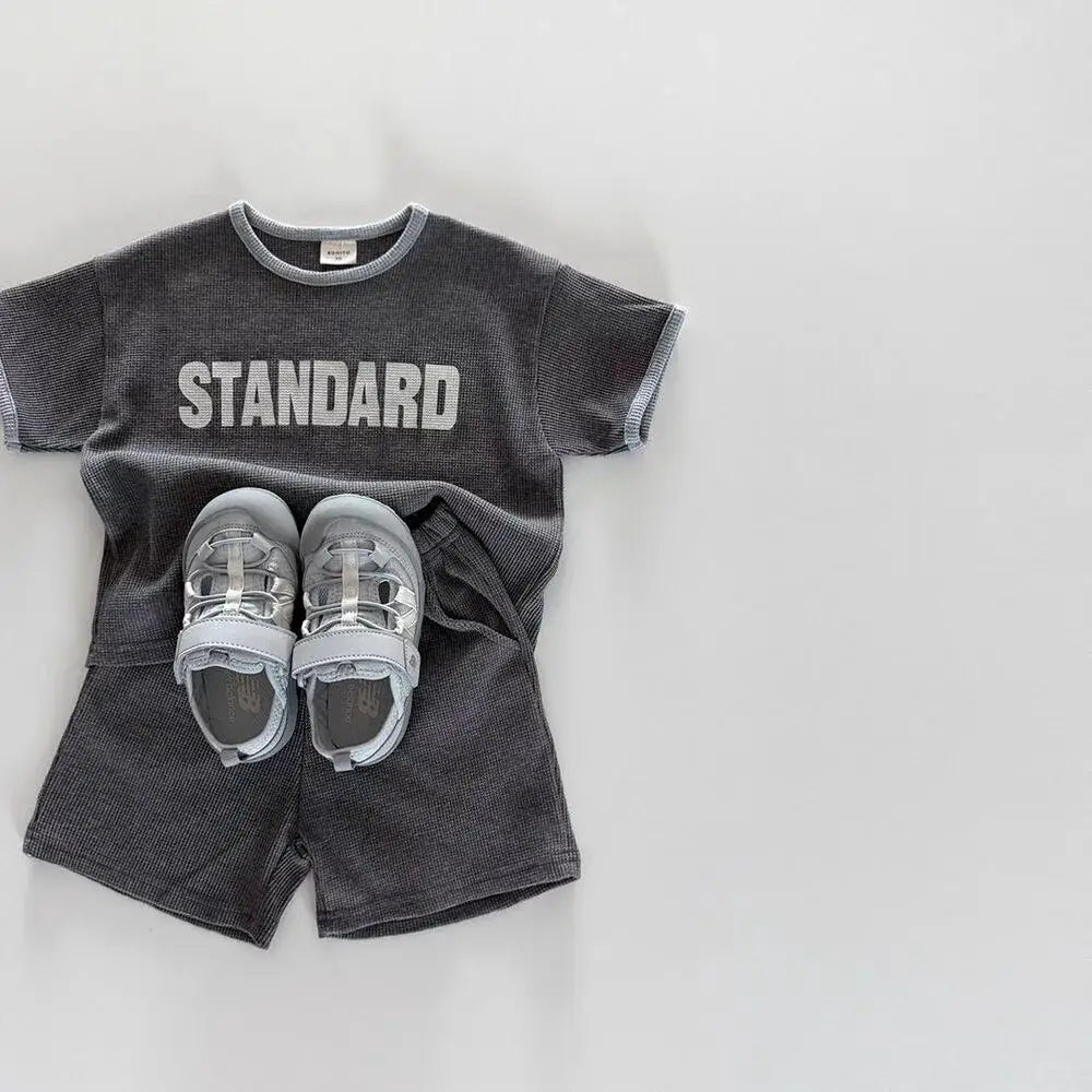 'STANDARD' Letter Print Casual Set