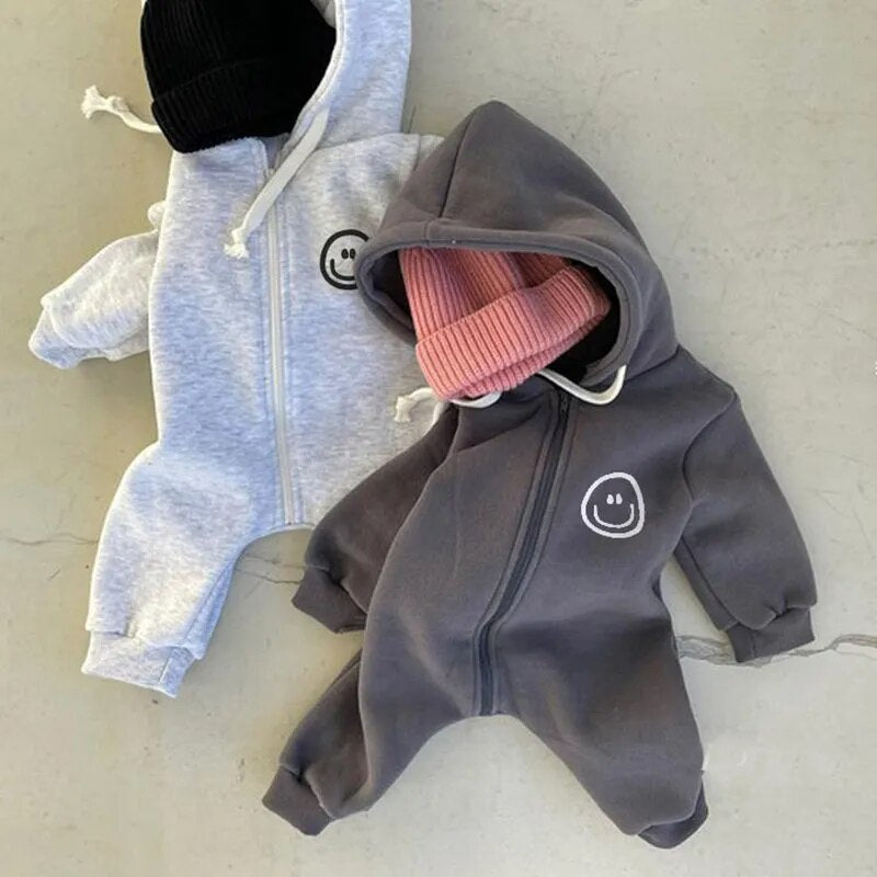 Smiley Face Hooded Romper