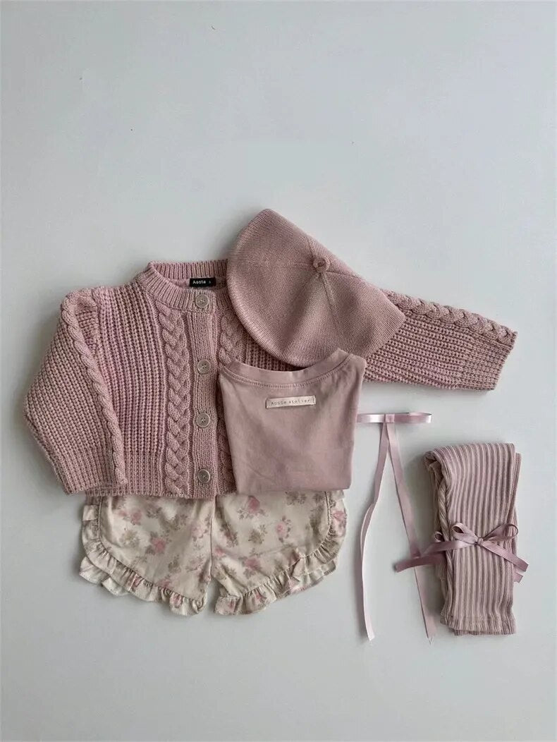 Long-Sleeved Solid Knitted Cardigan