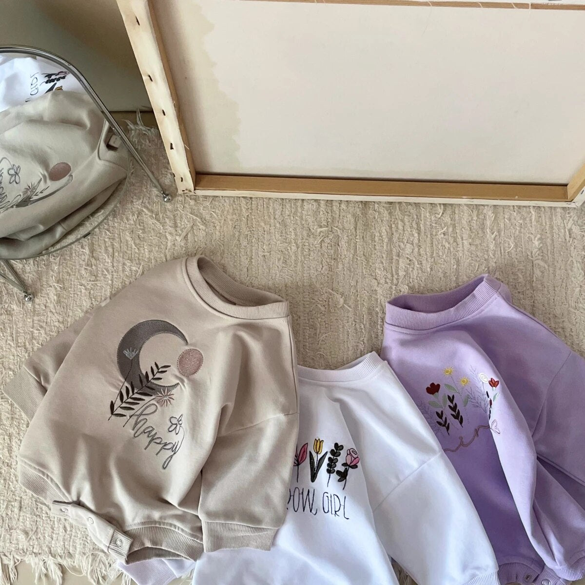 Embroidered Flower Onesie