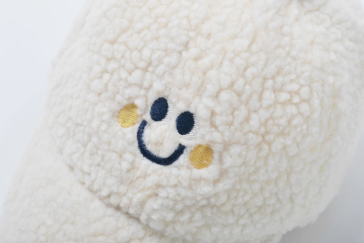 Smiley Face Sherpa Baseball Hat