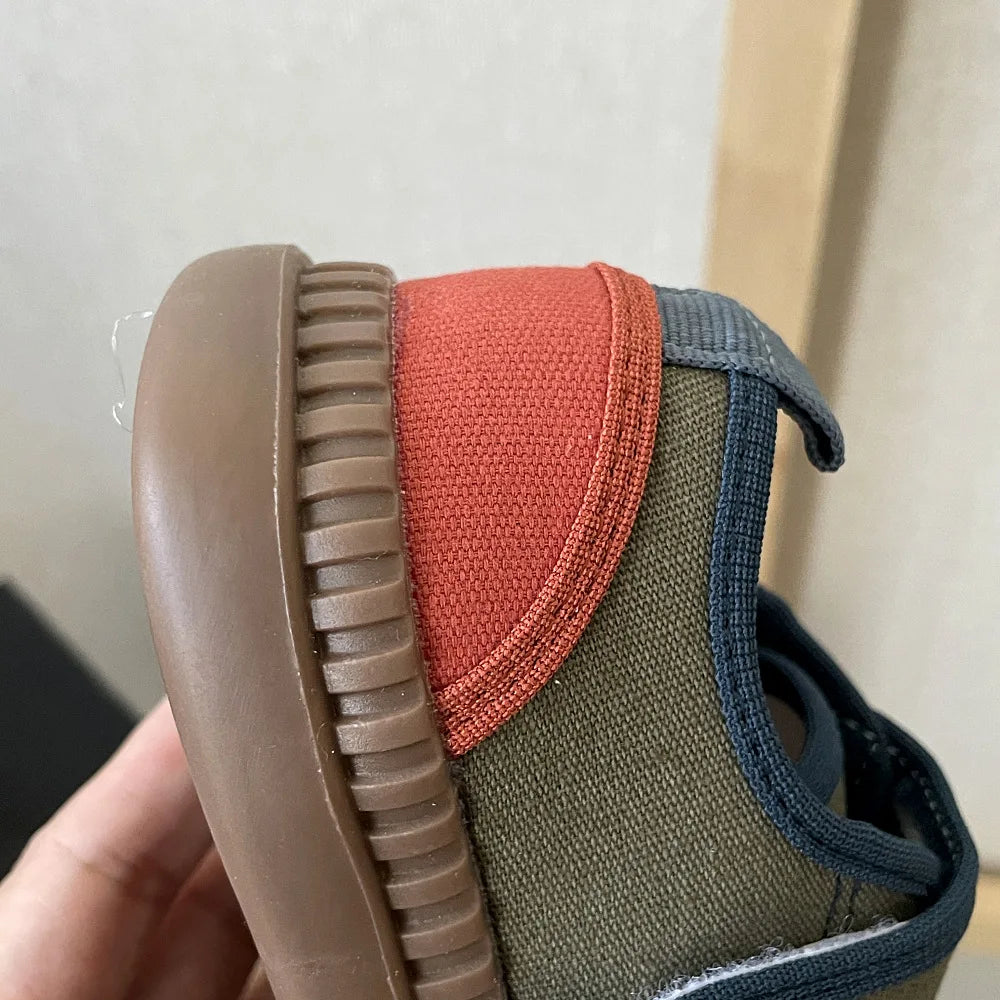Color-Block Velcro Canvas Shoes
