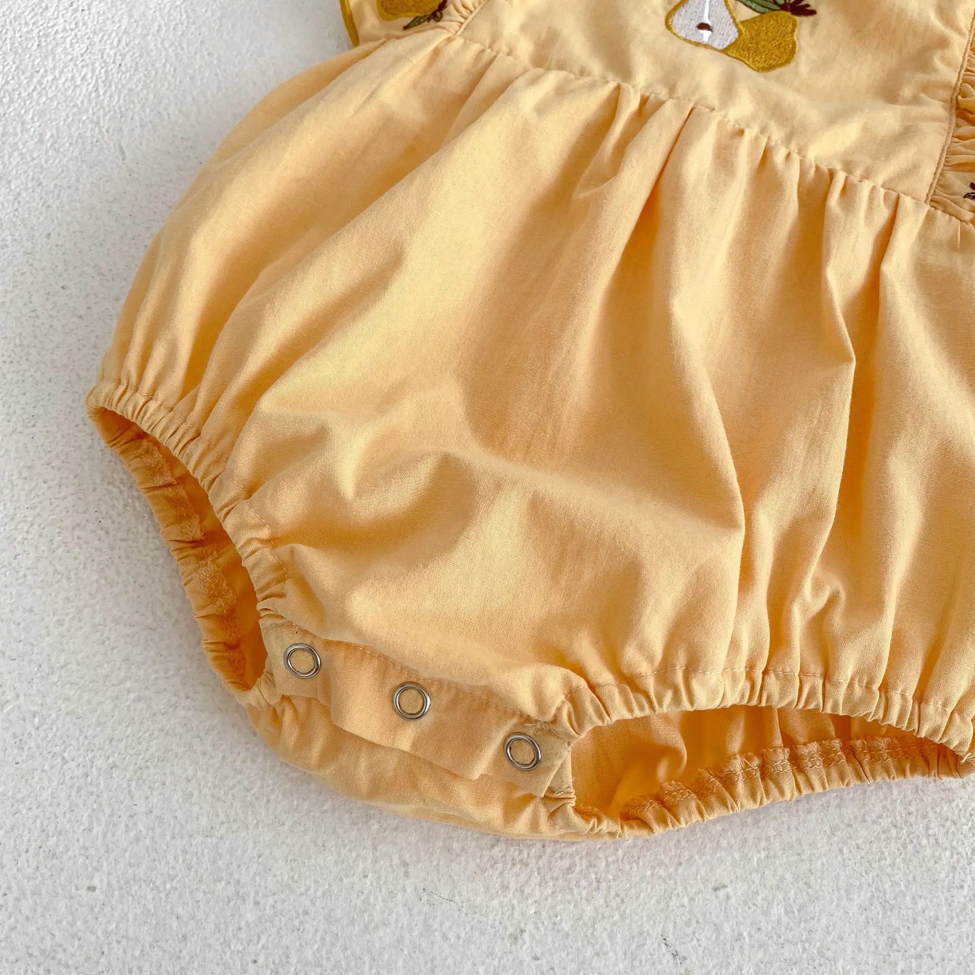 Infant Girls Pear Embroidered Onesie