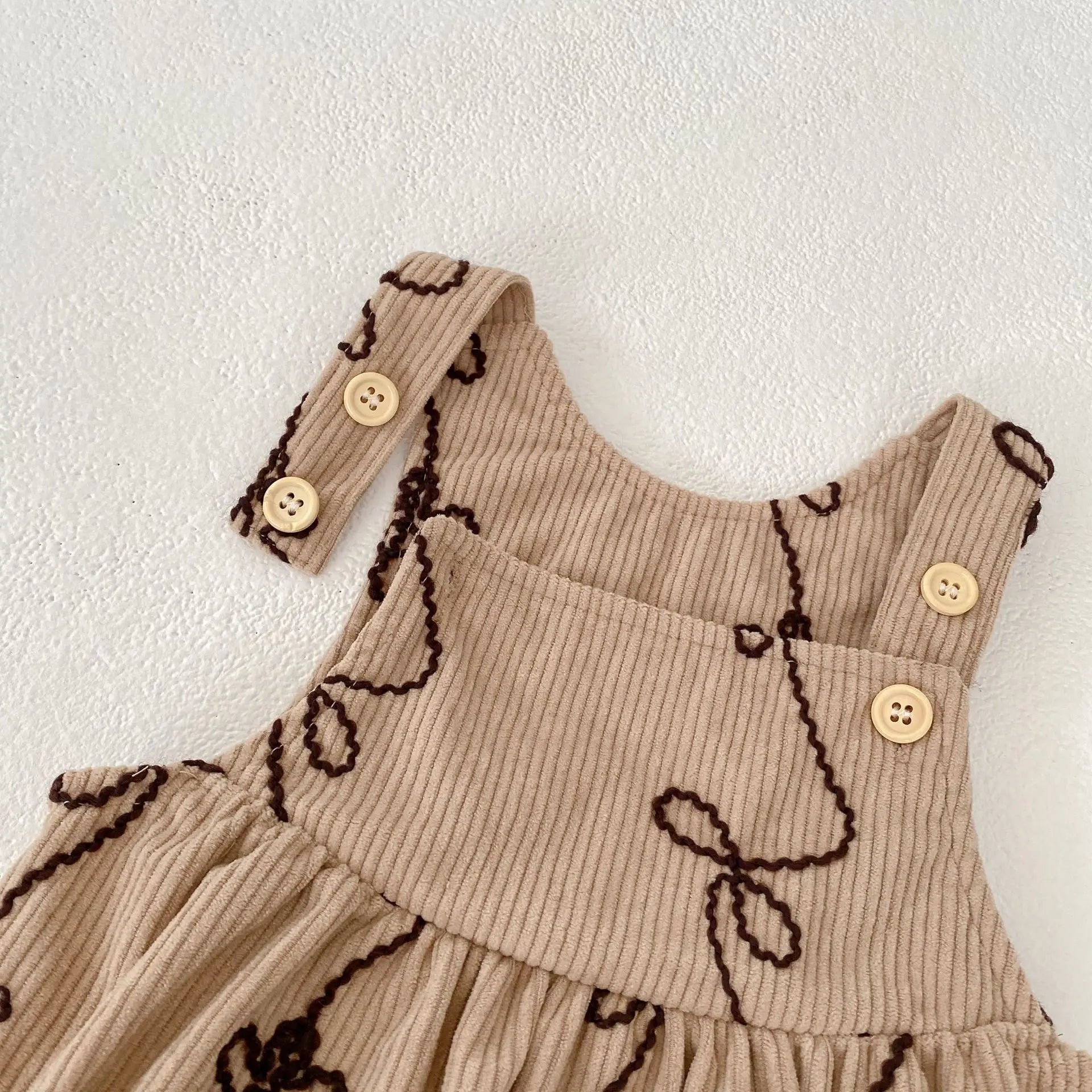 Girls' Corduroy Embroidered Onesie