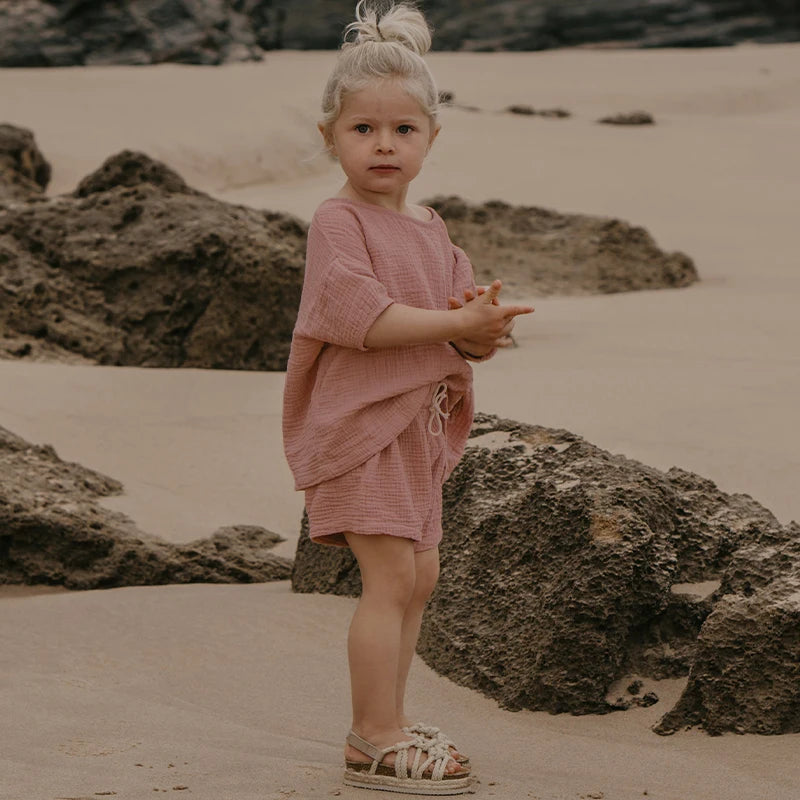 Organic Cotton Muslin Loose Shorts