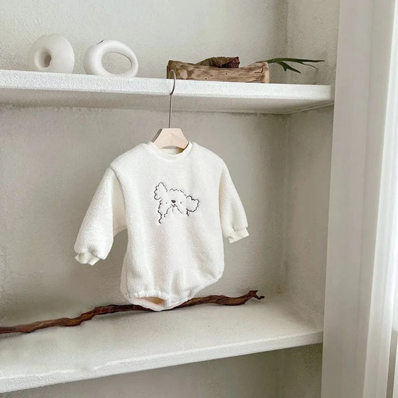 Plush Little Doggy Onesie with Hat