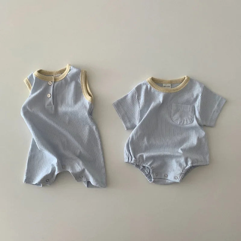 Solid Cool Sleeveless Romper & Onesie