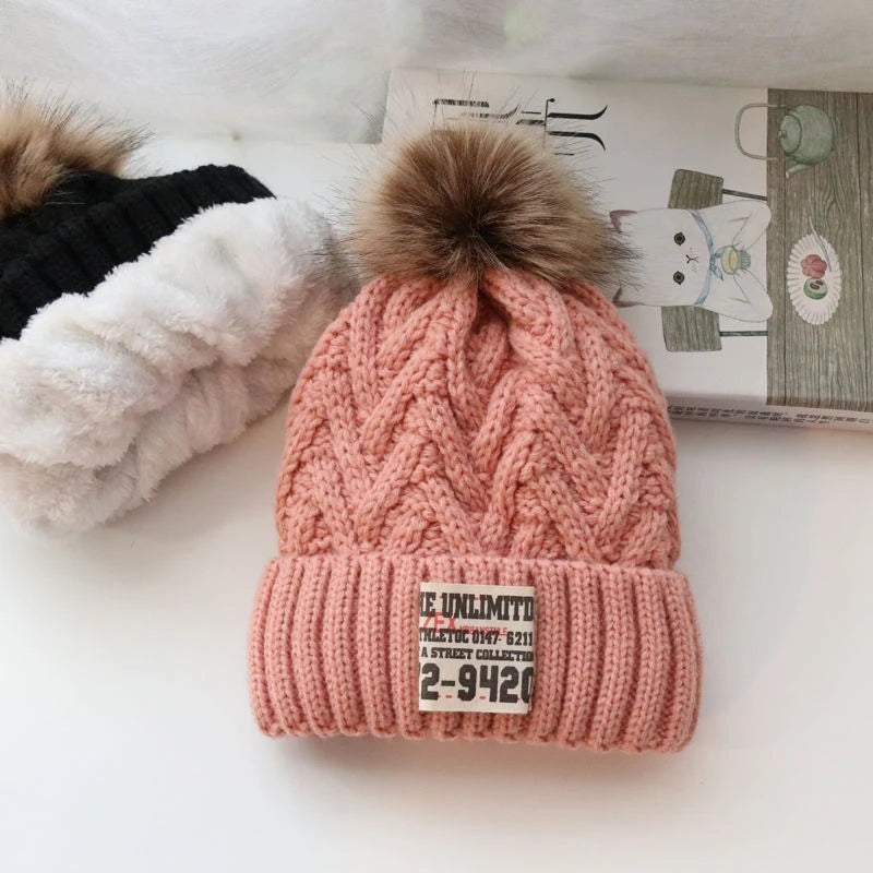 Knitted Kids Pompom Beanie