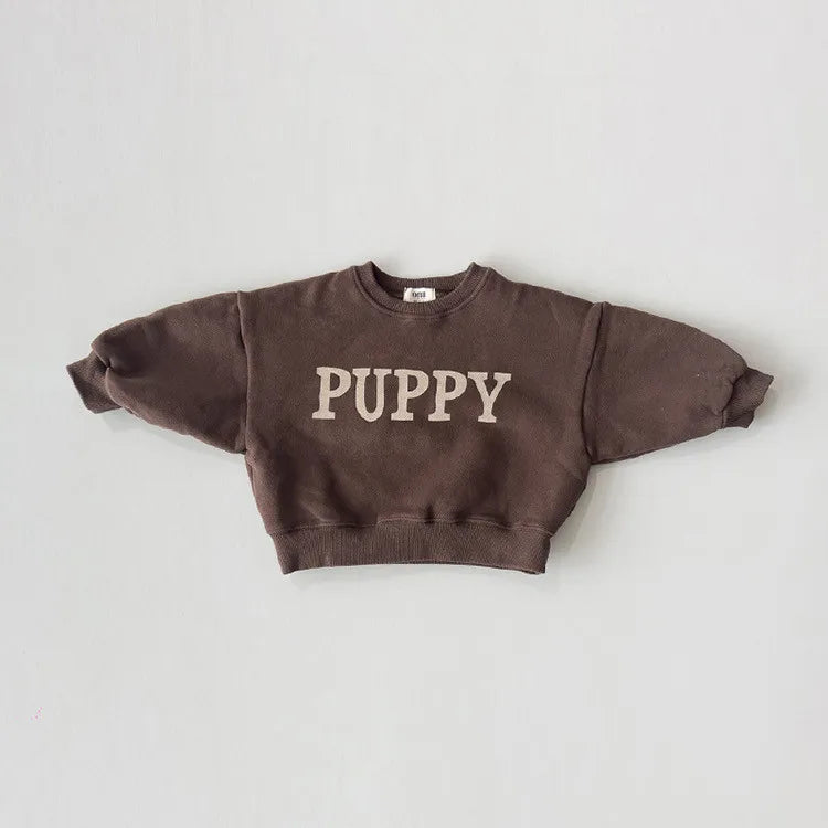 Cute 'PUPPY' Long-Sleeve Casual Sweatshirt