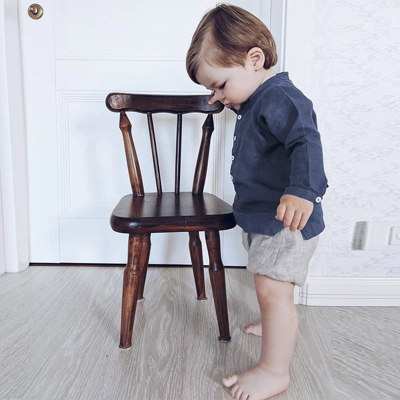 Boys Button-Down Linen Shirt