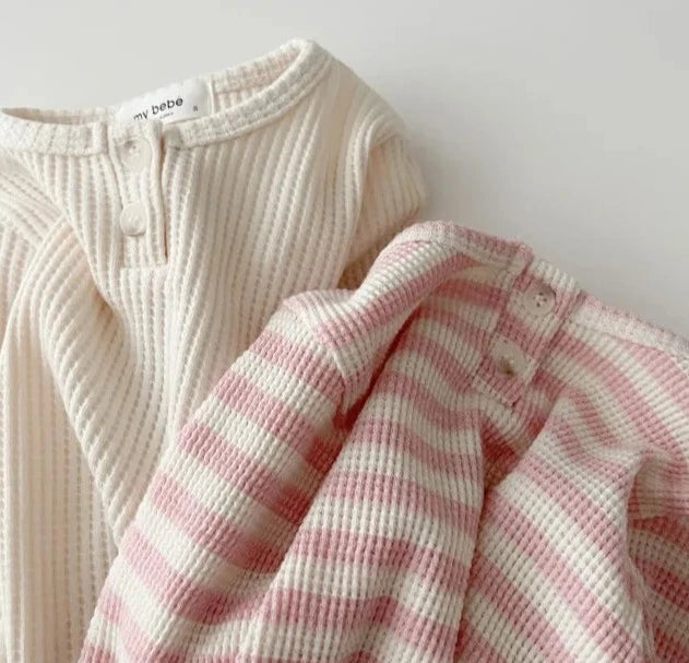 Infant Ribbed Long-Sleeve Onesie & Cap Set