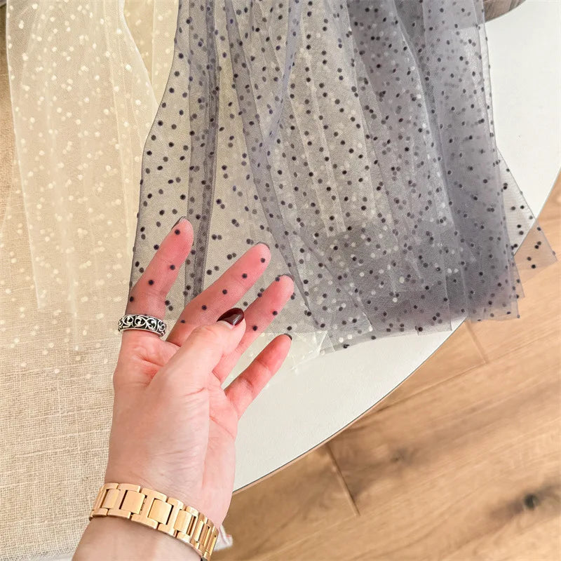 Sling Gauze Dress & Solid Top Set