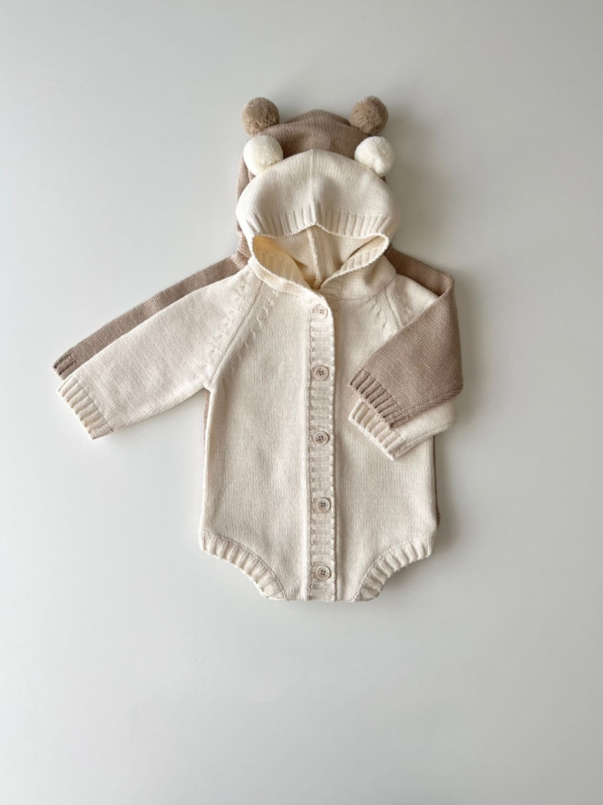 Knitted Ear Hooded Onesie