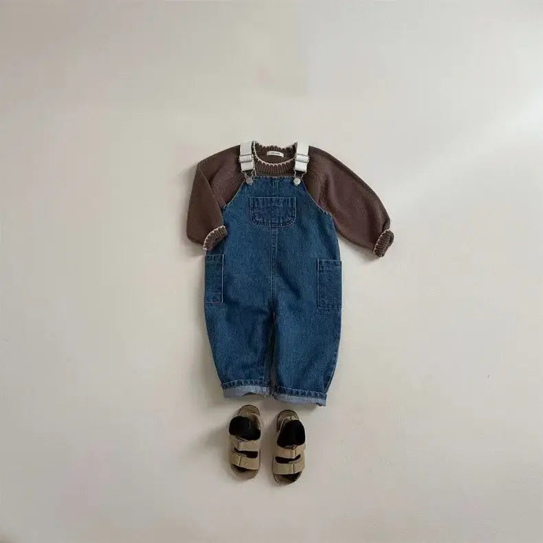 Cozy Cotton Denim Overalls for Babies