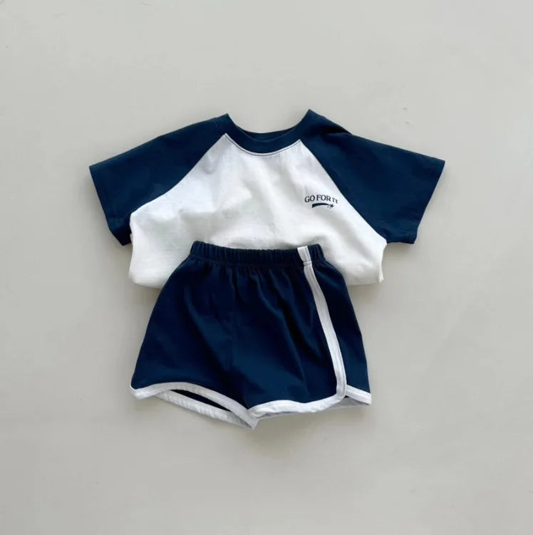 Color Block Casual Sports 2-Piece Set