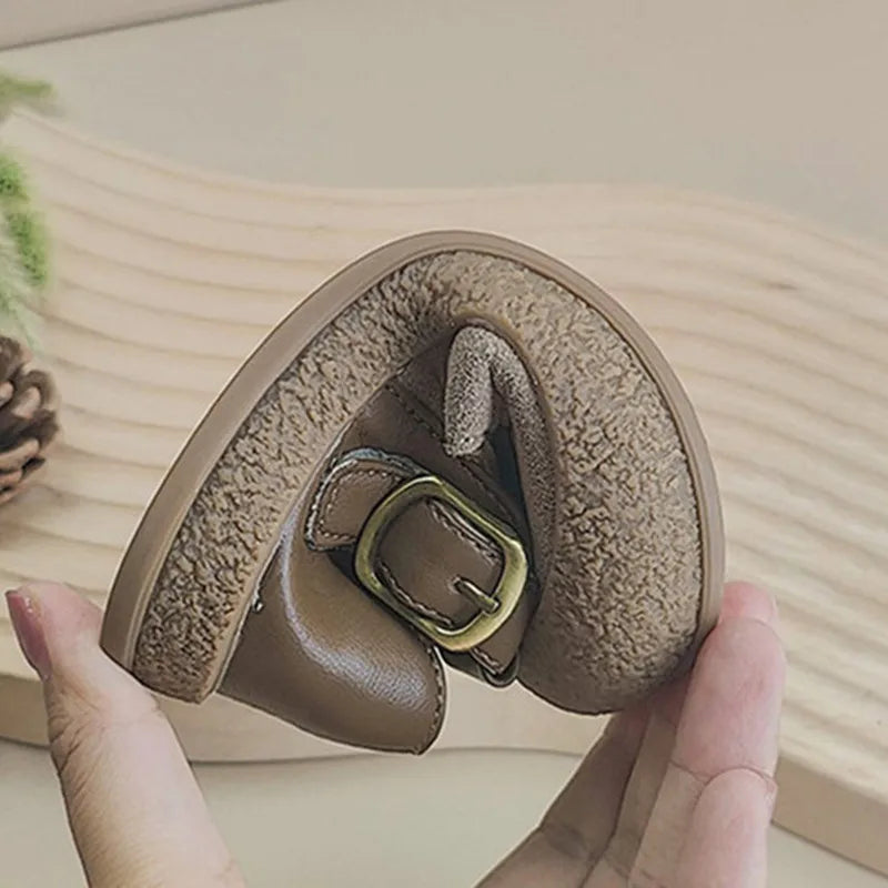 Bear Print Baby Leather Sneakers