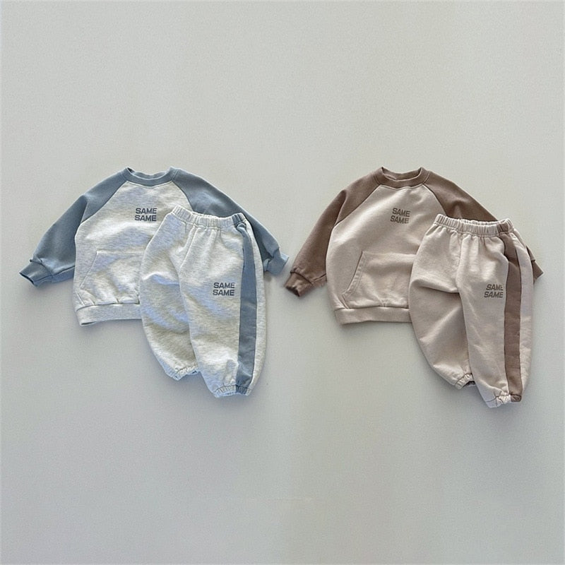 Unisex Kids' Casual Patchwork Cotton Sets