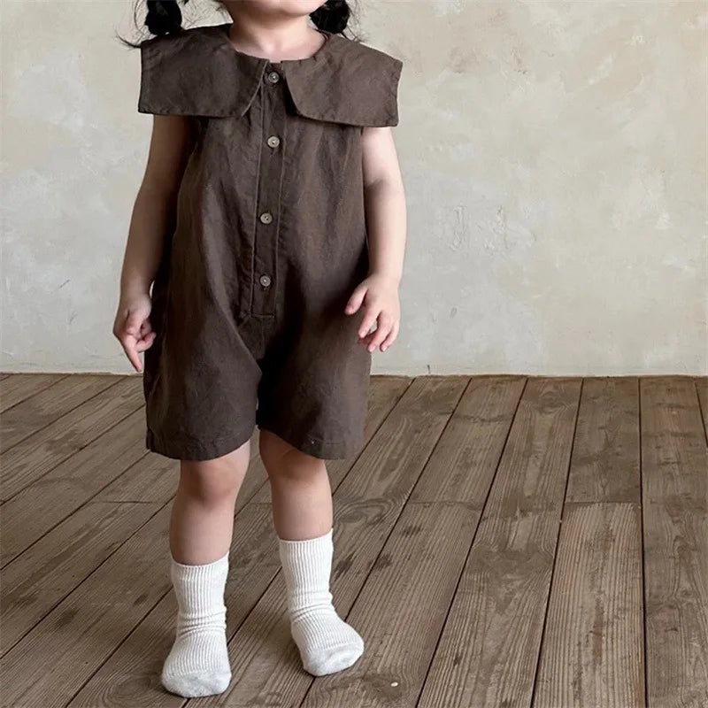 Sleeveless Button-Down  Jumpsuit