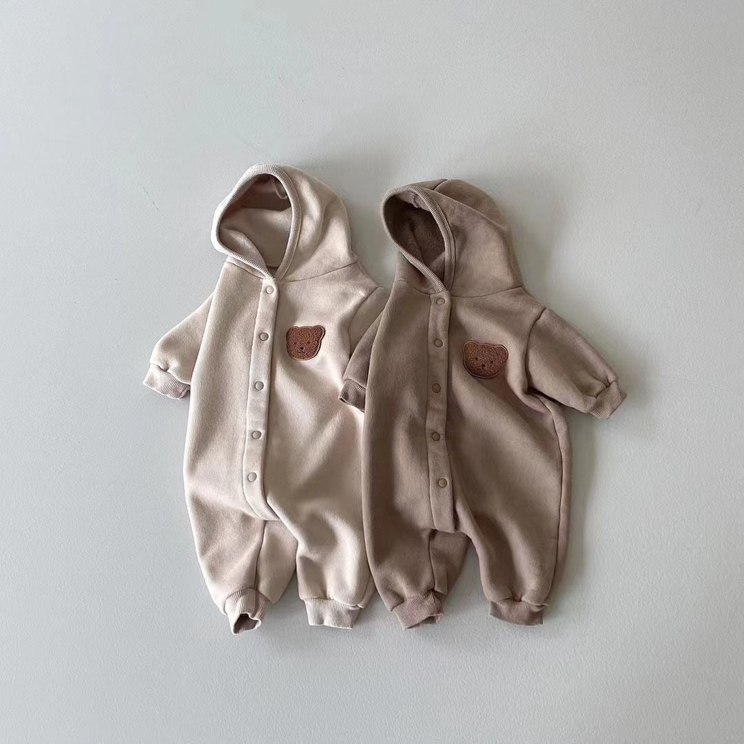 Velvet Warm Little Bear Romper