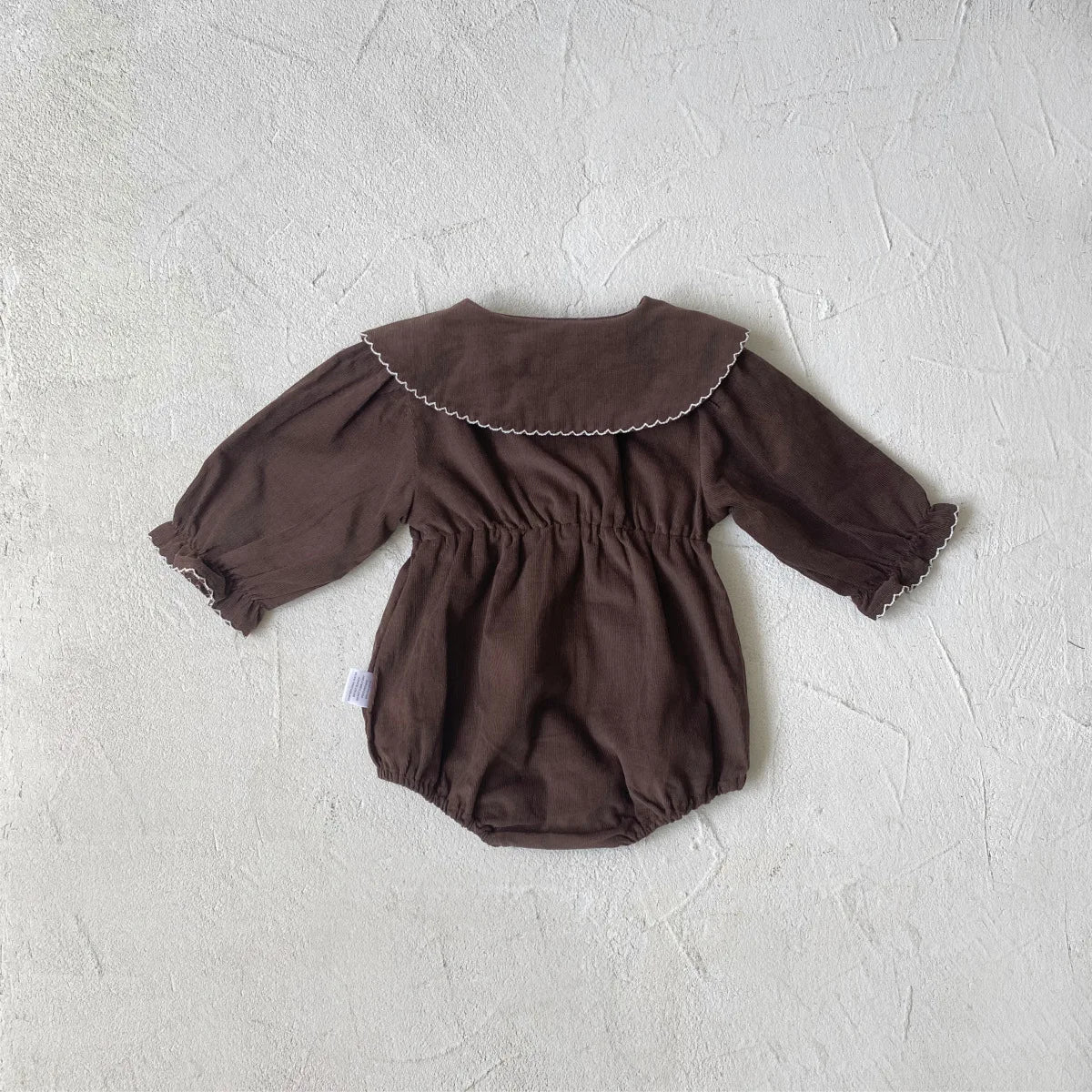 Girls' Long-Sleeved Large Lapel Onesie