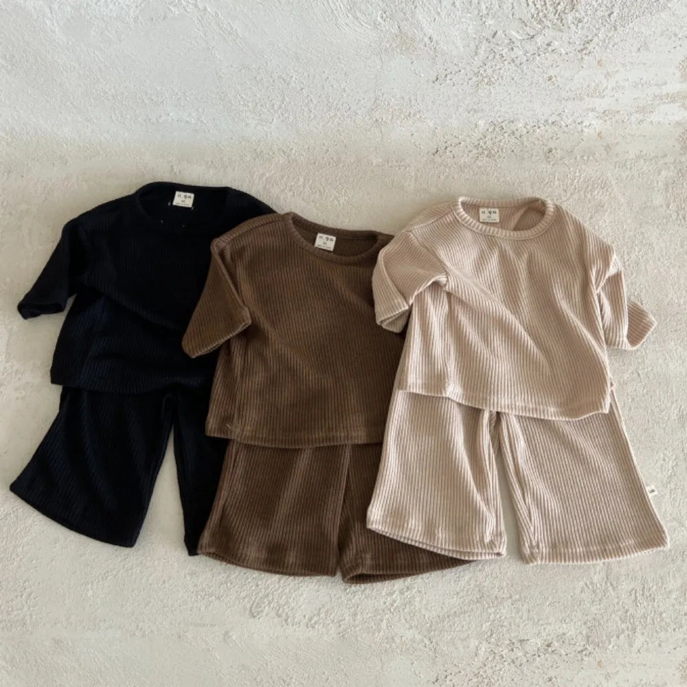 Solid Loose Breathable Waffle Set