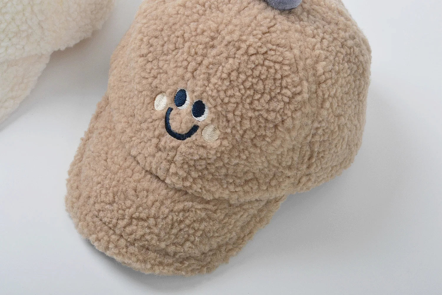 Smiley Face Sherpa Baseball Hat