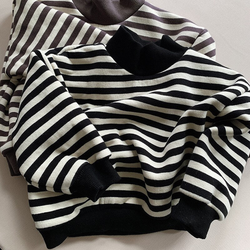 Striped Thick & Warm Sweatshirt