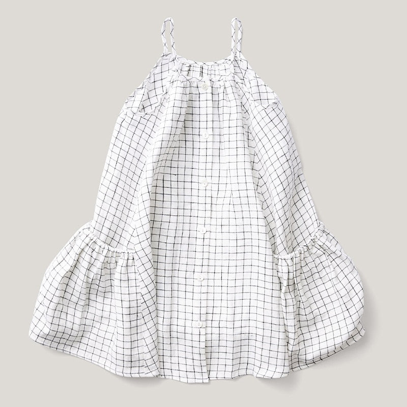 Girls Plaid Sleeveless Spaghetti Strap Dress