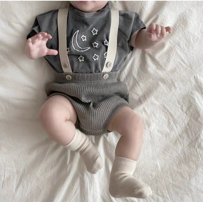 Ribbed Overalls Shorts