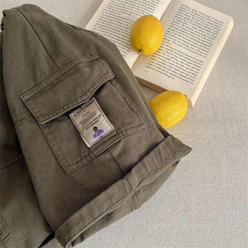 Unisex Solid Cargo Pants
