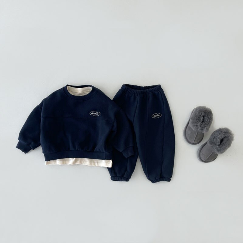 Warm Letter Print Jogger Set