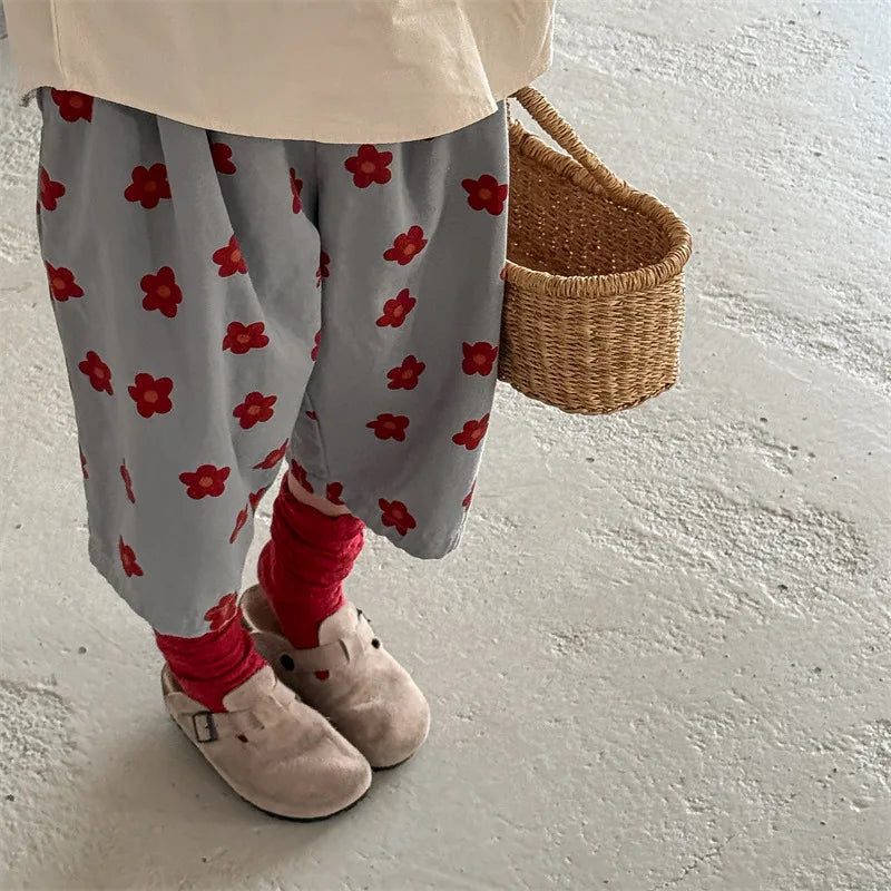 Floral Print Cropped Pants