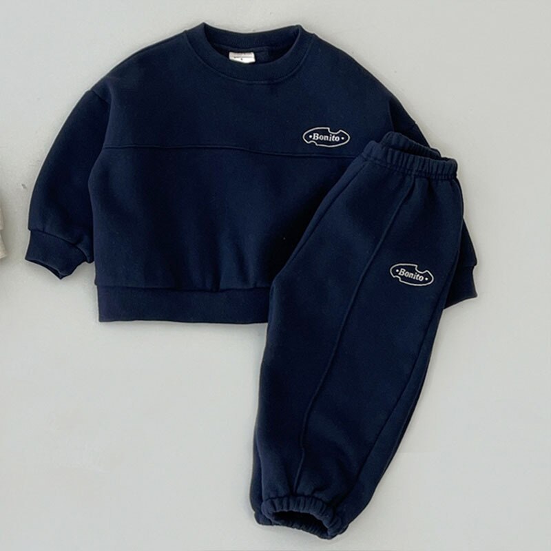 Warm Letter Print Jogger Set