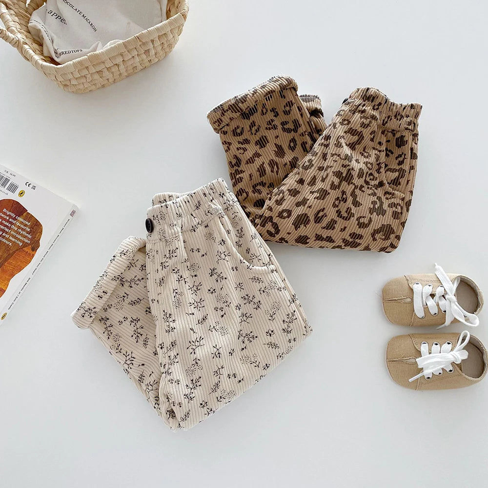 Girls Fleece-Lined Printed Pants