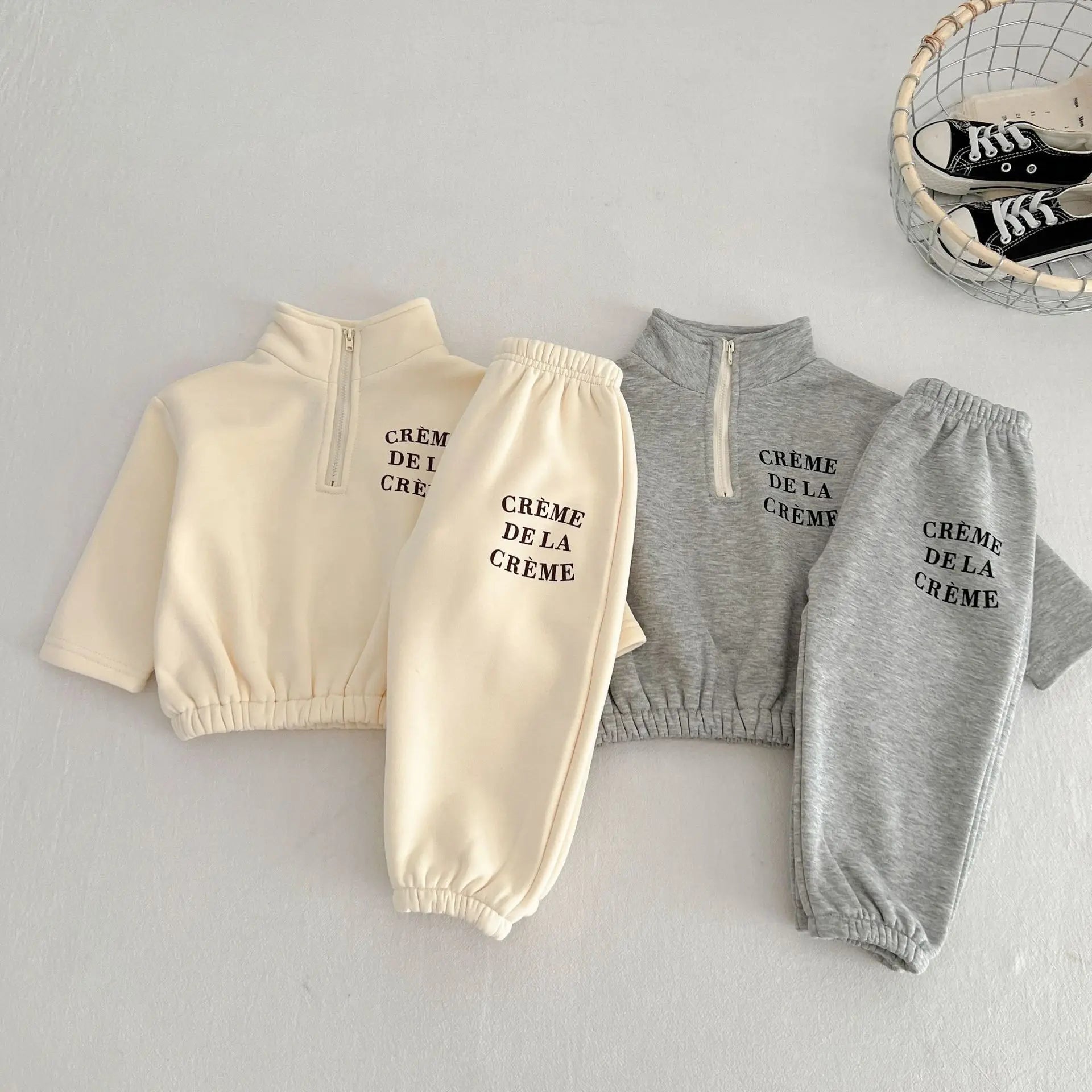 'Creme De La Creme' Fleece Jogger Set