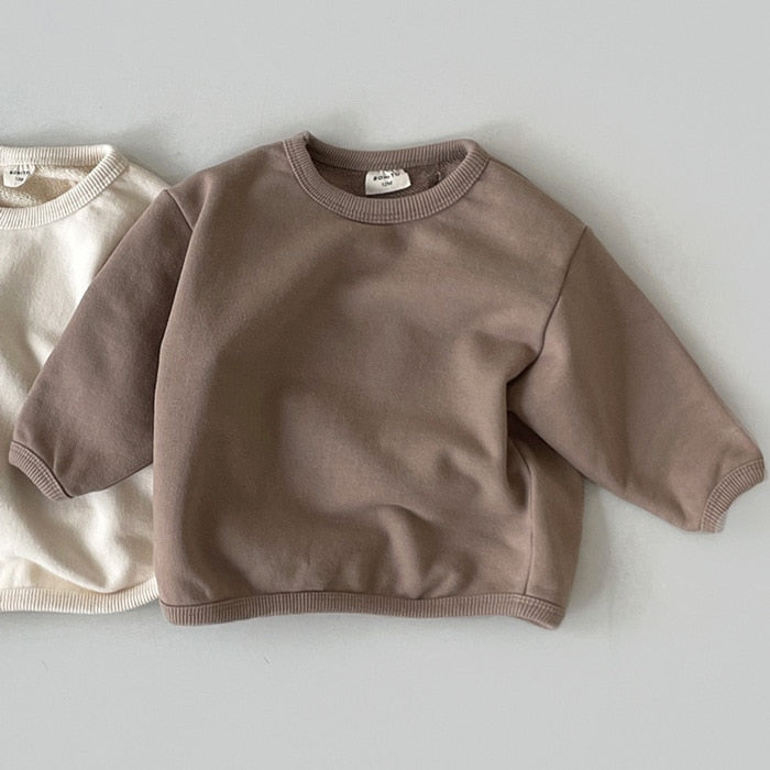 Cozy Solid Long-Sleeved Sweatshirt