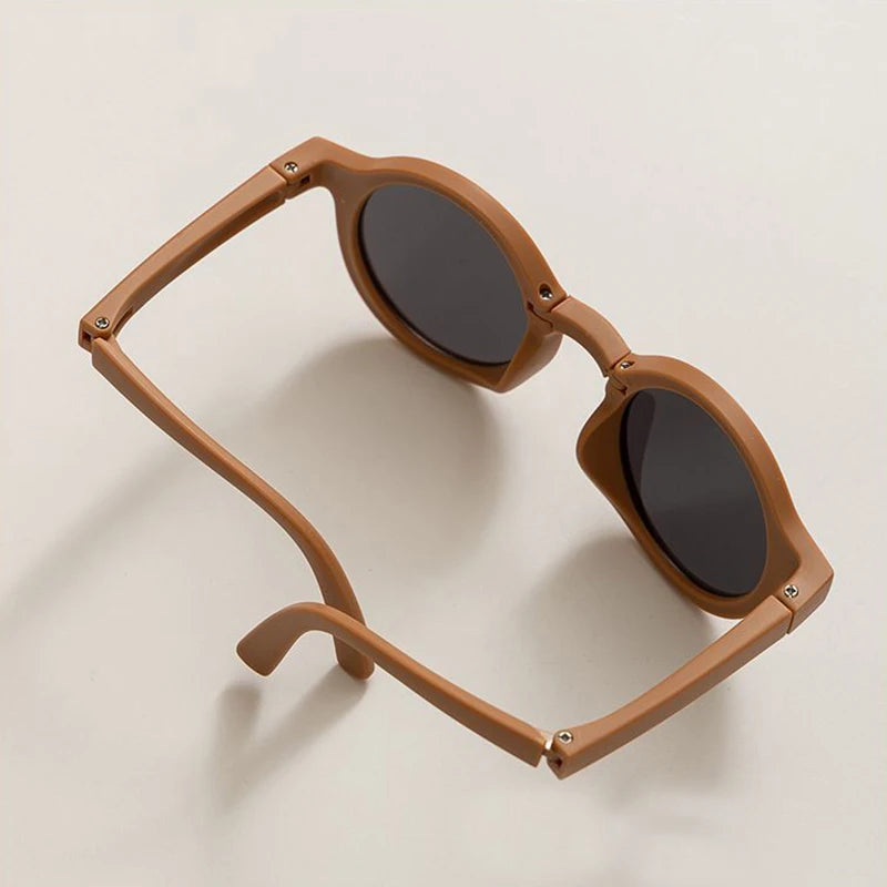 Children's Folding Round Sunglasses with Case