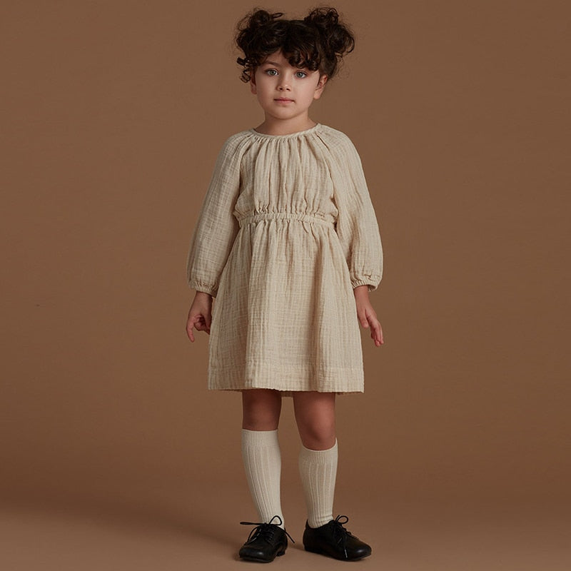 Long Sleeved Soft Muslin Dress