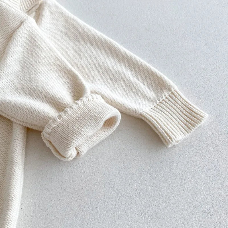 Hooded Button-Down Knit Romper