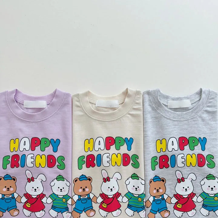 'Happy Friends' Tee & Shorts Set