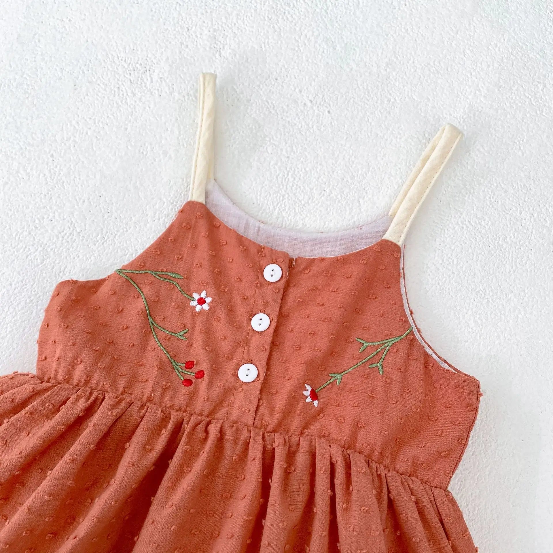 Girls Embroidered Camisole Onesie