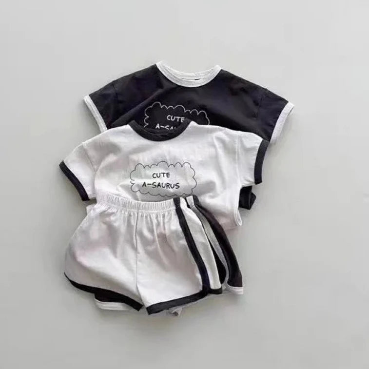 'CUTE A-SAURUS' Tee & Shorts Set