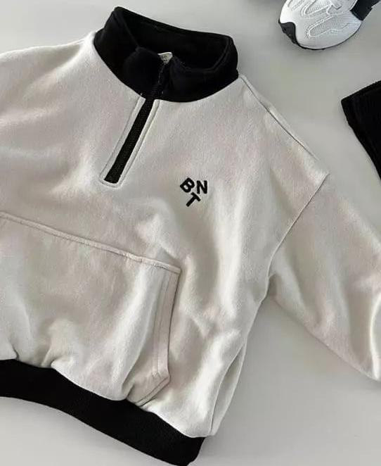 Zip-Up Color-Block Sweatshirt