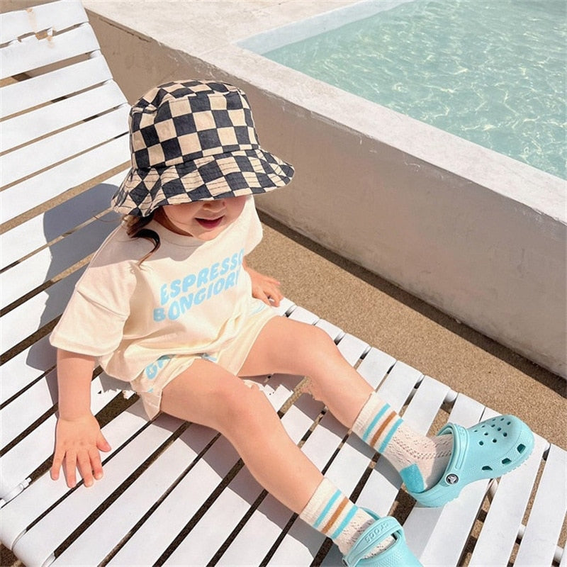 Letter Print T-Shirt & Shorts Summer Set