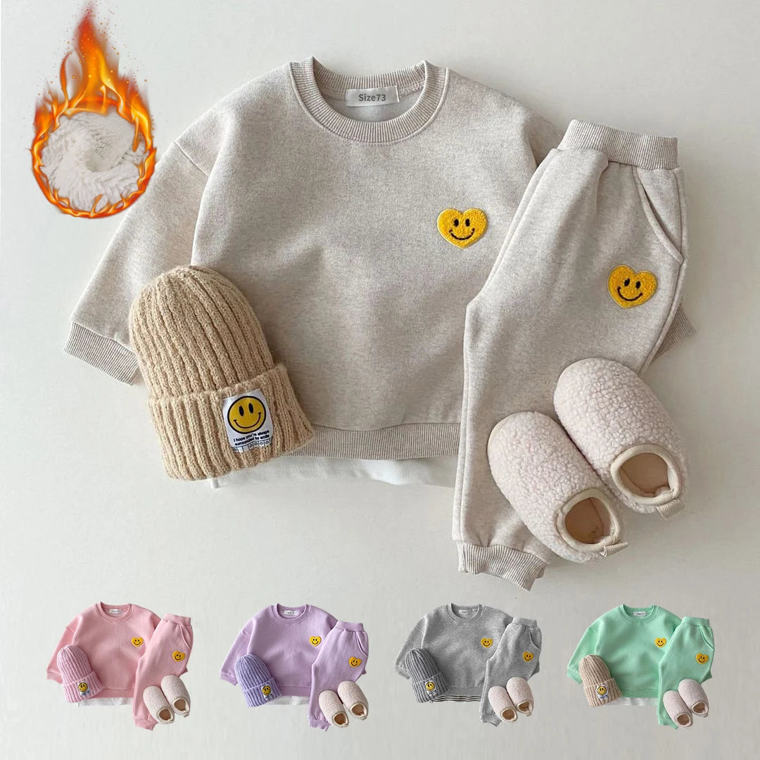 Smiley Patch Fleece Lined Jogger Set