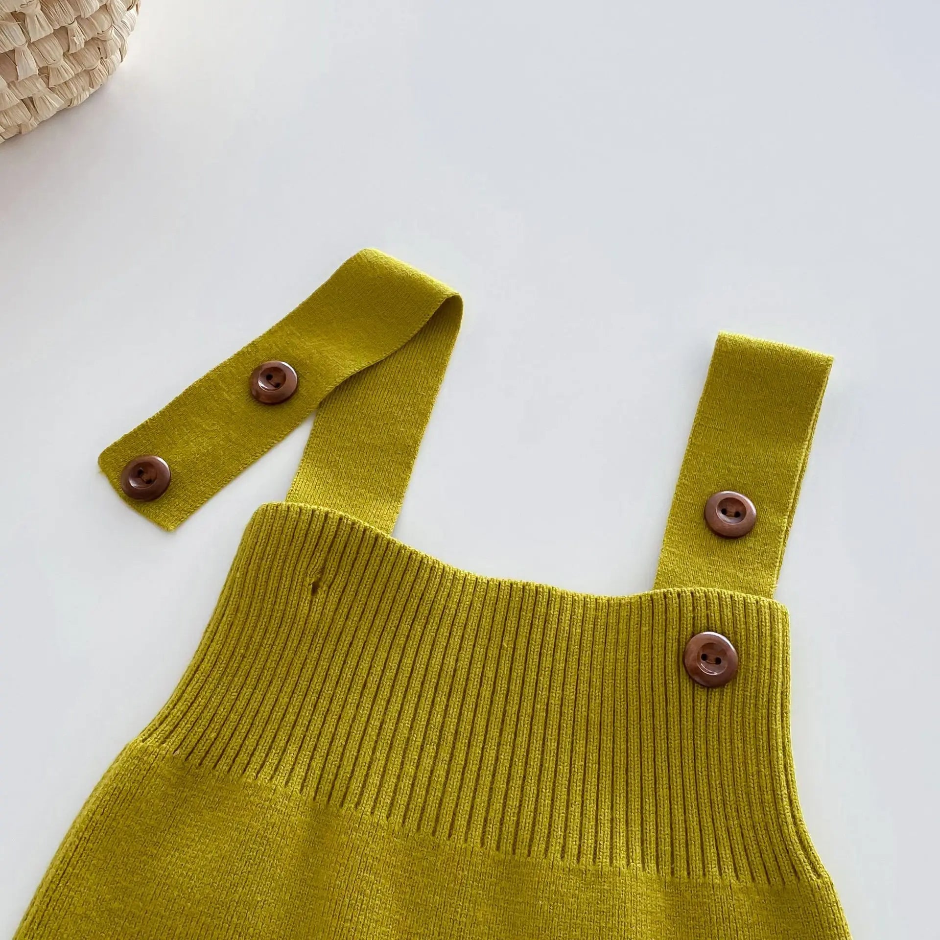 Girls Solid Knit Overalls